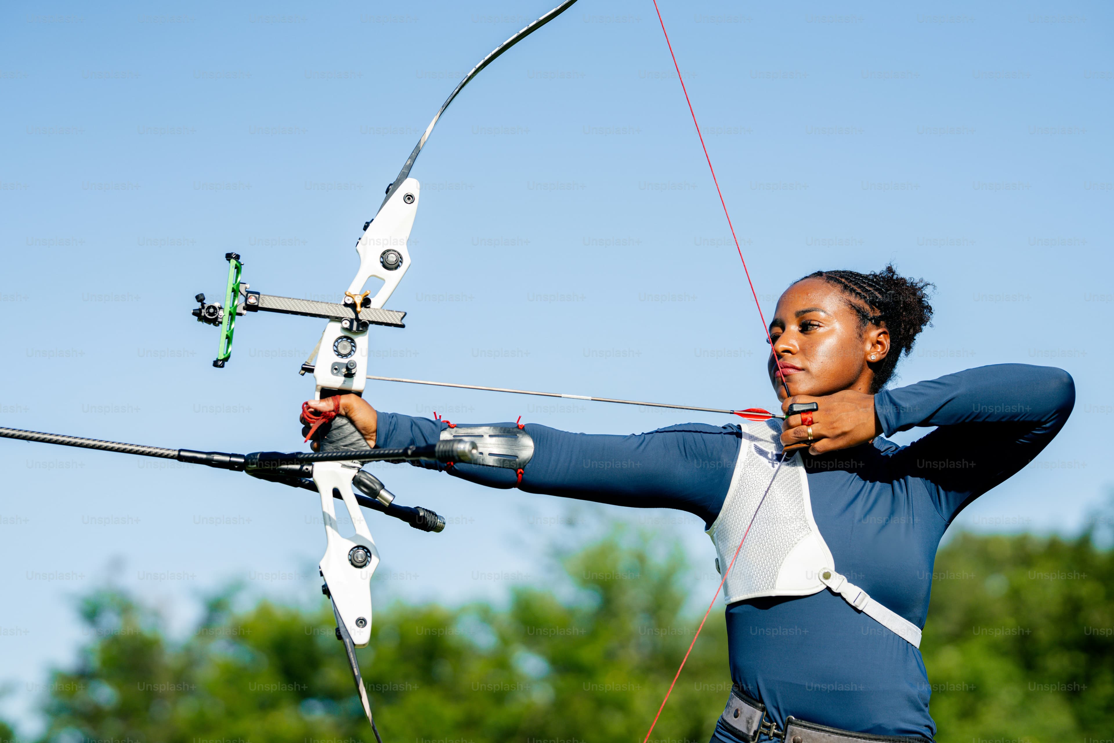 Archer at full draw during a JRA training session