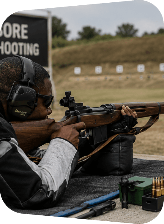 Squad of shooters along the range